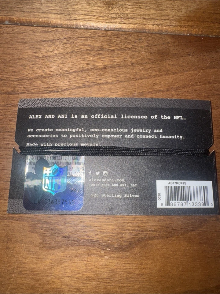 Nuevo en Paquete Auténtico Alex and Ani "Cargadores LA" Plata Esterlina Vástago Pulsera .925 Foto 4 de 4