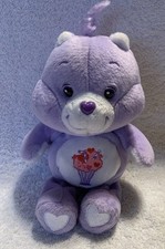 Care Bears Share Bear 8" Plush Purple w Ice Cream Soda 2002
