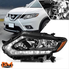 For 14-16 Nissan Rogue Driver Left Side Black Housing Amber Corner LED Headlight
