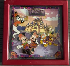 Tokyo Disneyland TDL Pins - 2004 Halloween Framed Pin Set Of 4 - Mickey Ghost