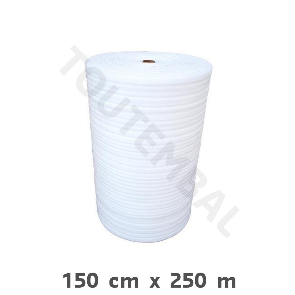 Film mousse 1.5 m x 250 m en rouleau de 2 mm pour emballage blanc