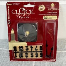 Walnut Hollow Clock 3-Piece Kit .25" Surface Quartz Clock Movement Black 26106