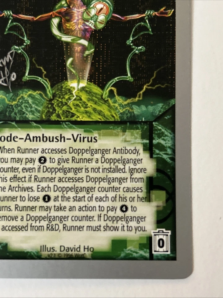 Rare Signed Proof By Illus David Ho Netrunner: Doppelgänger Antibody - Image 3 of 4