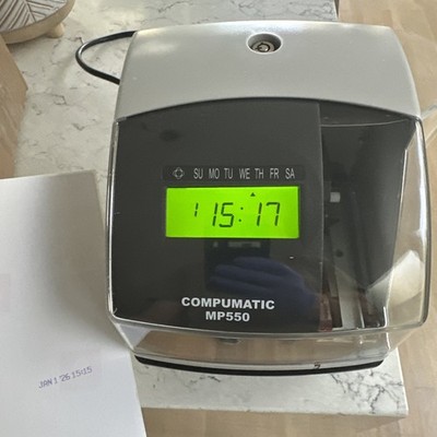 COMPUMATIC MP550 Digital Time Clock - Extra Clean - With Lock Keys!!!