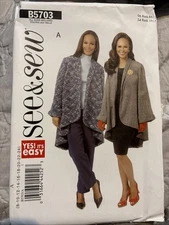 Butterick B5703 See & Sew Misses Jacket Pattern Sizes 8-24 Uncut 