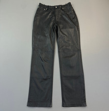 Vintage Tommy Hilfiger Pants Women's 4 28x30 Black Leather Mid Rise Straight Y2K