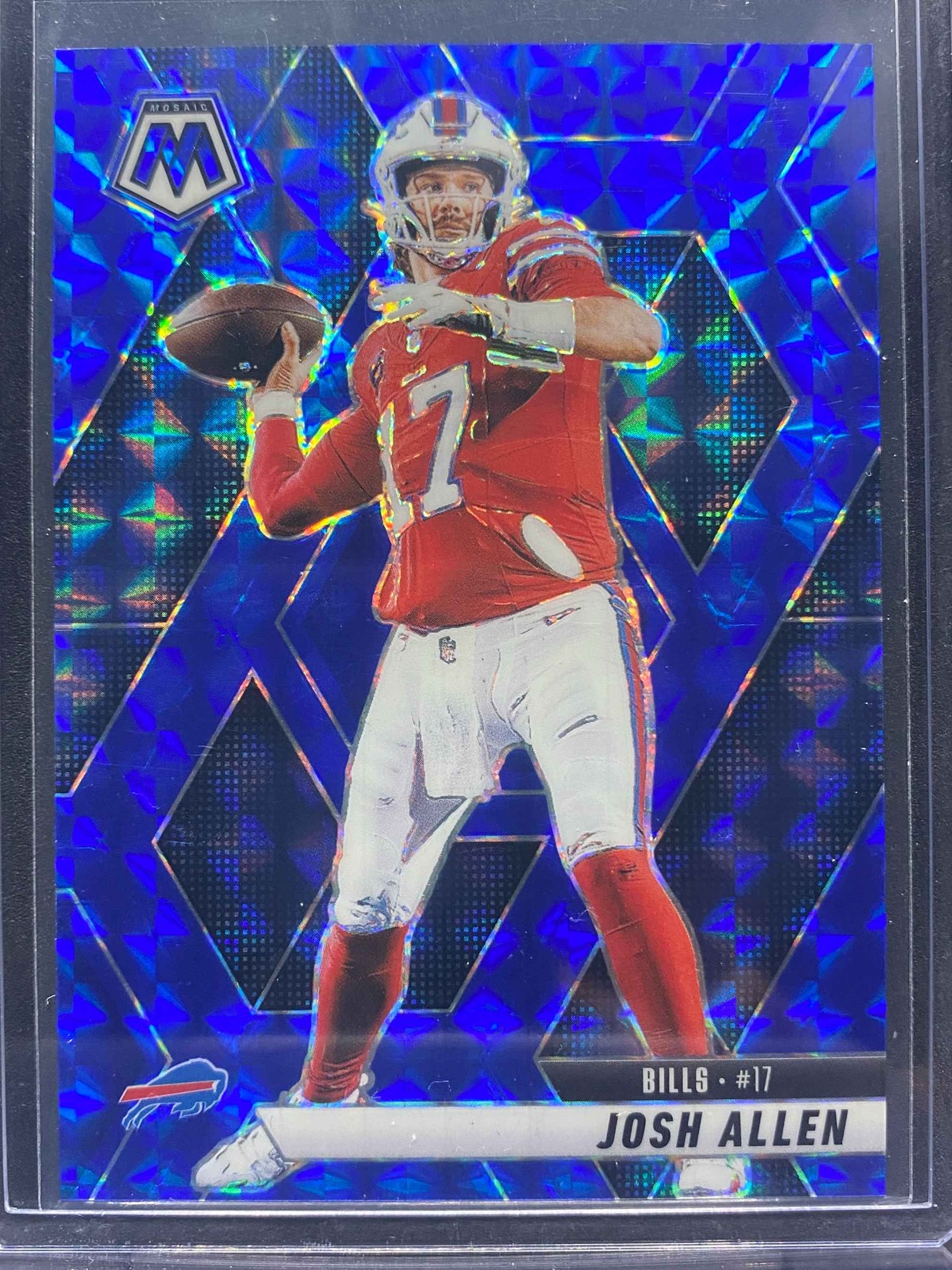 2025 Panini Mosaic Football Josh Allen Blue Prizm 35/99 #150 Bills