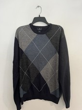 Dockers Mens Sweater Large Argyle Long Sleeve Crew Neck Pullover Retro Grandpa