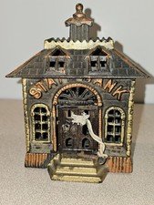 1900 era Cast Iron State Bank With Working Key