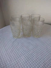 Vintage Set of 6 -Wexford Clear Tumbler Glasses Anchor Hocking 10 oz