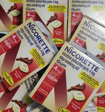 Nicorette Nicotine Gum 4mg - Cinnamon Surge Flavor -100 Ct - Exp 2027+- 10PK=100