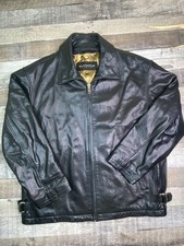 Vintage Andrew Marc Mens XL Black Heavy Leath...