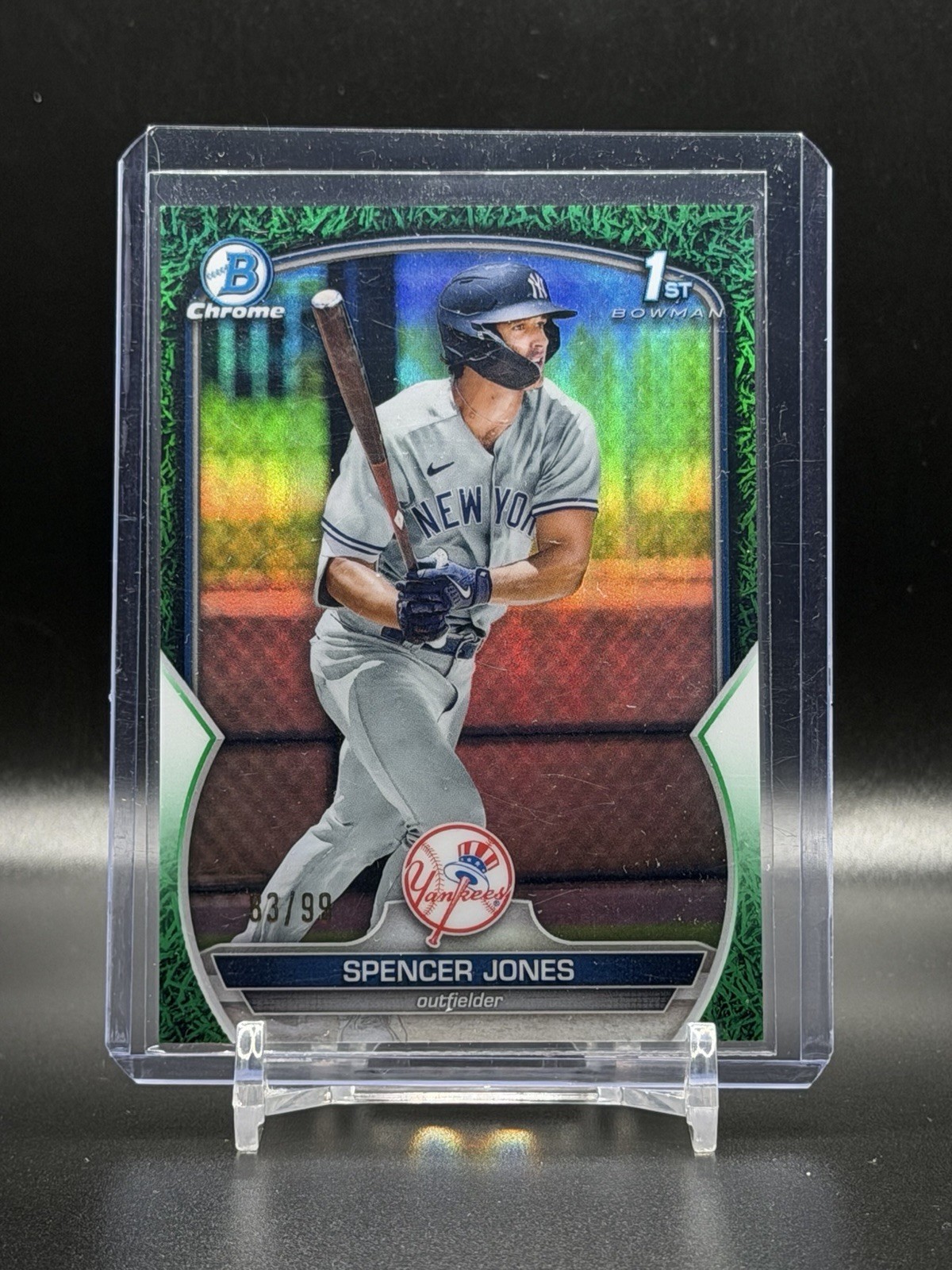 2023 Bowman Chrome Spencer Jones 1st Bowman  Green Grass Refractor /99 #BCP-139