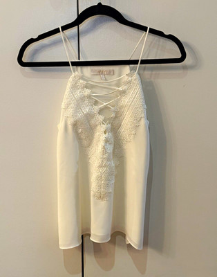 New Without Tags WAYF Ivory Lace-Accent Spaghetti Strap Camisole (XS)