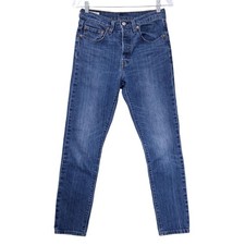 Levi's Premium 501 S Button Fly Skinny Jeans Womens 27x28 Blue Big E High Rise