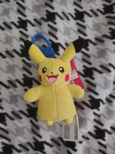 Pokemon 5 Inch Clip on Pikachu Keychain Bag Charm Plush Stuffed Toy Back Clip On