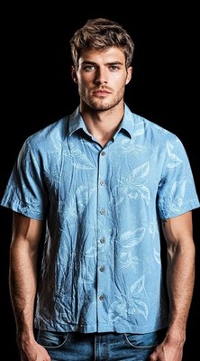Tommy Bahama Men's Floral Shirt Size Medium M Hawaiian 100% Silk Short Sleeve 
