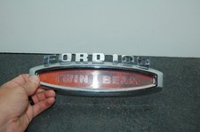 Used Genuine Ford 100 C5tb-16720-c Twin I-beam Hood Emblem Red 1965 1966 2