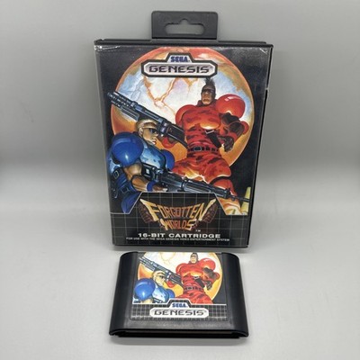 Forgotten Worlds (Sega Genesis, 1989) Complete Case And Game Shmup Box Tab Nice