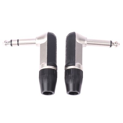 REAN jack 6.35mm TS TRS 90 ° L-shaped Right Angle Plug Stereo / Mono Microphone