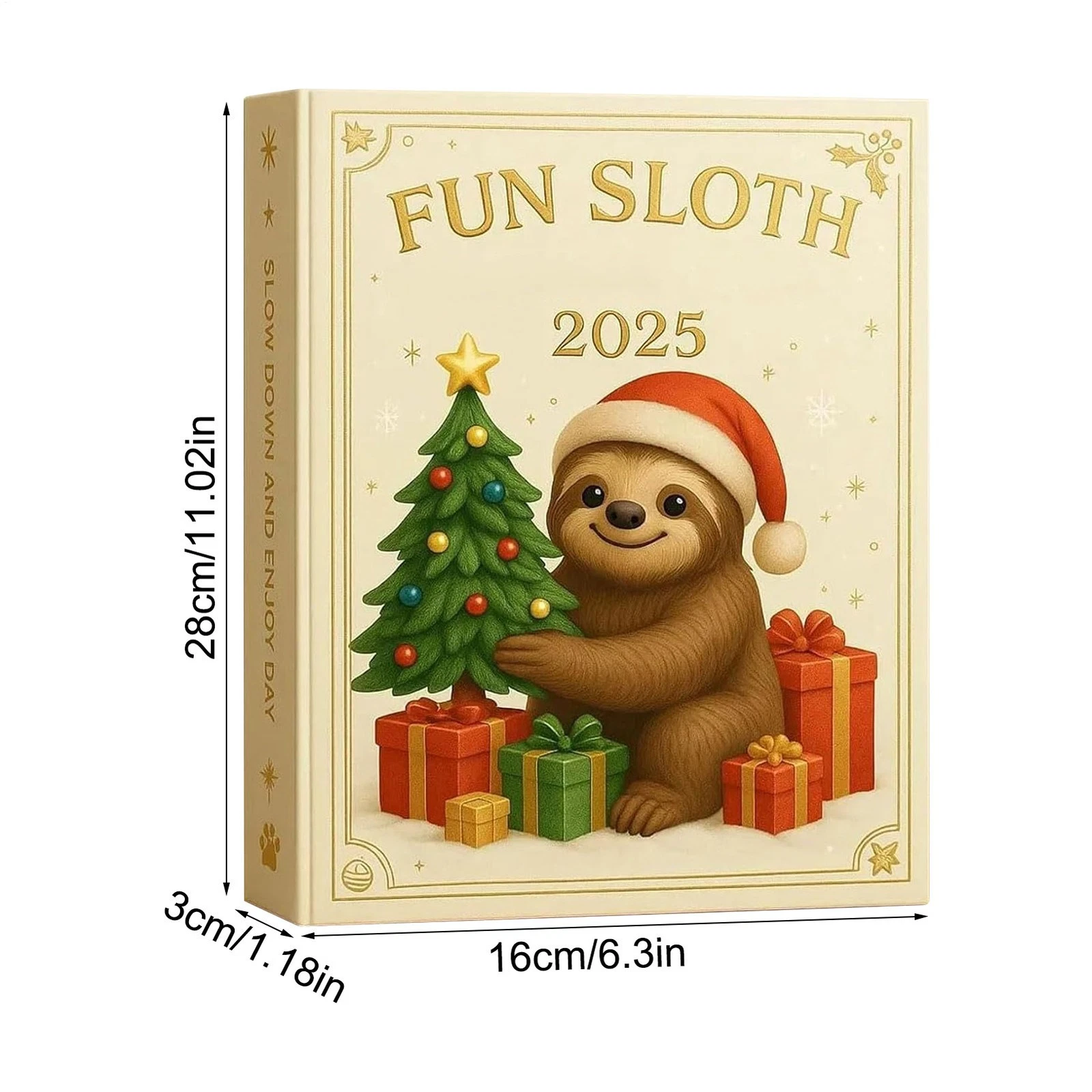 Christmas Advent Countdown Calendar 2D Acrylic Ornament 24 Days Sloth Ornament