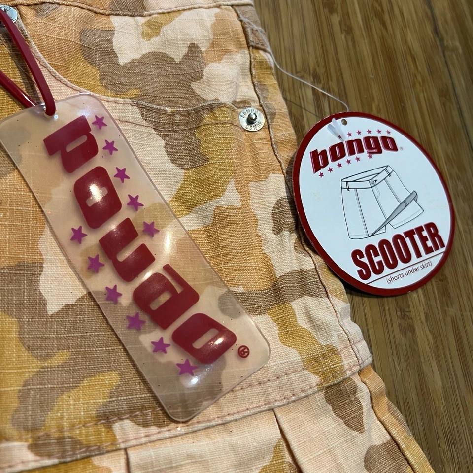 Falda Y2K Bongo Naranja Camuflada Scooter Skort Dobladillo Plisado Niñas Talla 7 Nueva con Etiquetas Foto 2 de 4