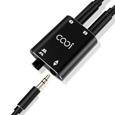 3.5mm Stereo Audio Switcher（1 in 2 Out /2 in 1 Out） with 3.5mm Audio Cable, 2...