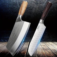 1-2PCS Handmade Professional Kitchen Chef Knife Sashimi Meat Vegetable Chopper