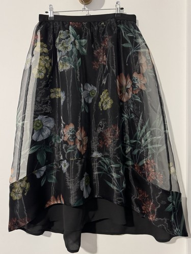 veronica maine 10 High Low Midi Floral Full Tulle Skirt Perfect Condition