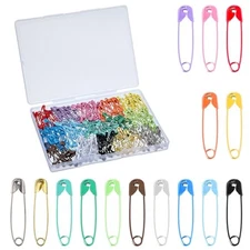 30mm Mini Safety Pins, 450 Pcs Colored Safety Pins Assorted for Clothes 15 