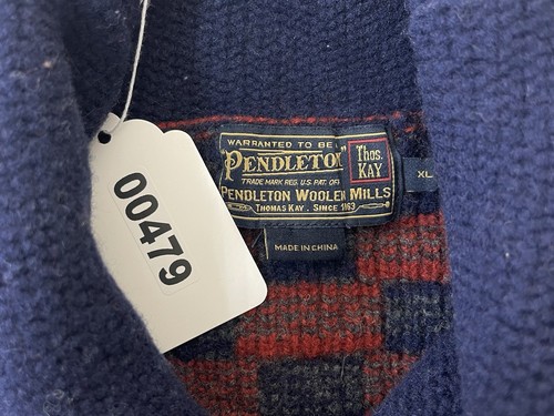 Pendleton Thomas Kay Shawl Rathburn Print Lambs Wool Collar Sweater Mens Size XL - Picture 10 of 10