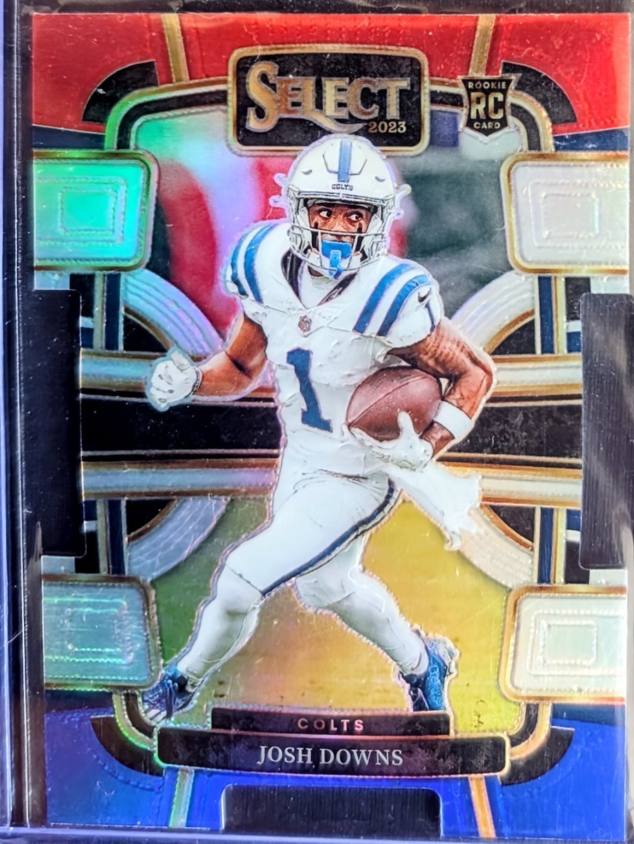 2023 Panini Select - Concourse Josh Downs #44 Red & Blue Prizm Die-Cut (RC)