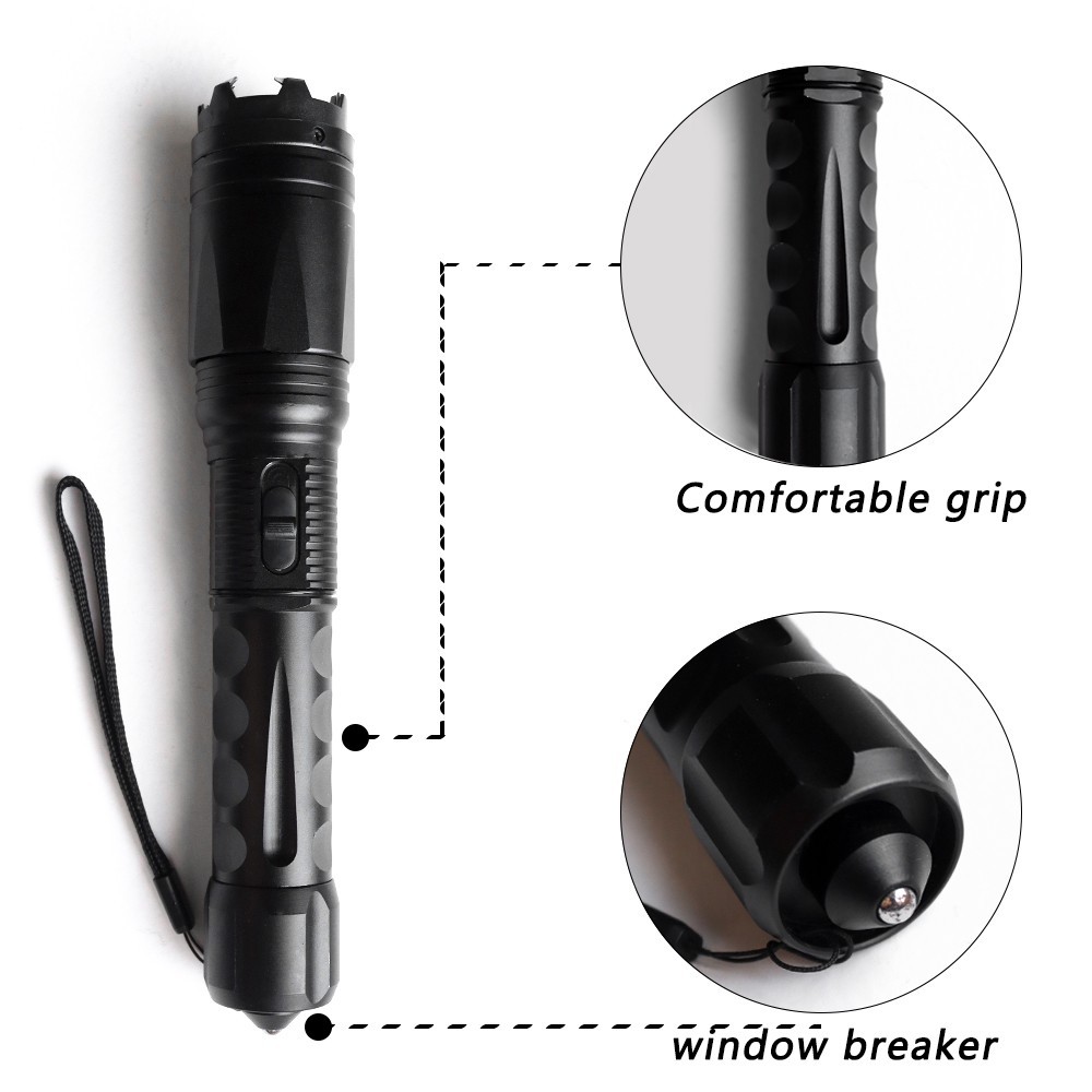stun gun with LED flashlight, rechargeable, for self-defense