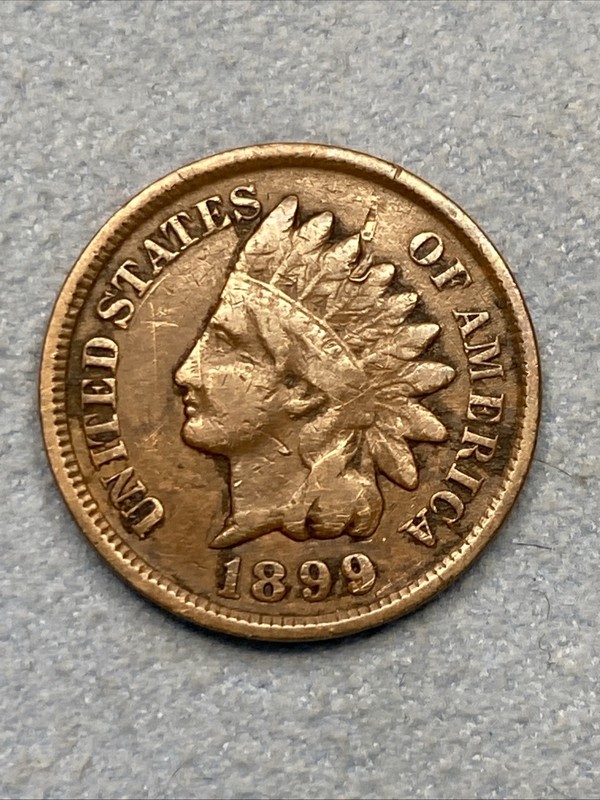 1889 indian head cent penny 🔥Rare Very Fine Coin AU🔥
