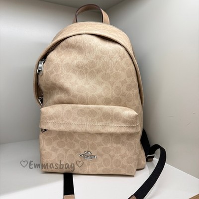 NWT Coach Taylor Small Backpack In Signature Canvas CDW76 Silver