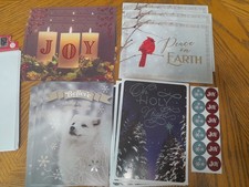Pkg 12 Assorted Christmas Greeting Cards with Envelopes 3 of each Design w/Seals