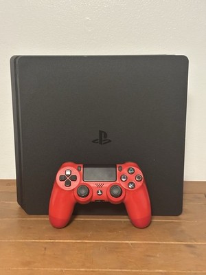 Sony PlayStation 4 PS4 Slim 1TB Console w/ Red DualShock 4 Controller Tested