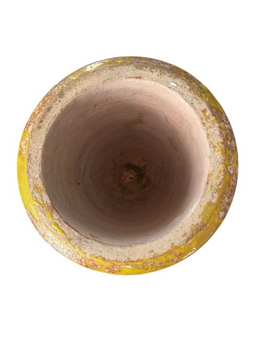 Anduze Cour De Lyon, Provence, Terracotta Urn Planter Yellow Glaze 11.5” h - Picture 5 of 8