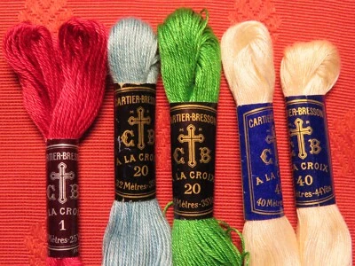 ECHEVETTES COTON à BRODER CARTIER BRESSON - LA CROIX - LOT de 5 COLORIS divers - Photo 1/2