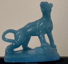 Mold-A-Rama Panther Wild Cat Souvenir -AWESOME DETAIL MOLD -AQUA BLUE - RARE
