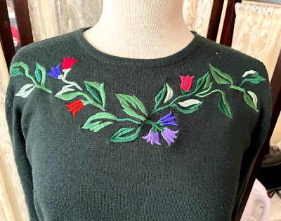 Pull Vert Motif Séquence Linea Par Louis Dellolio - Taille S, Occasion Très Bon état