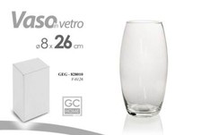 VASO IN VETRO TRASPARENTE 8*26 CM DECORATIVO ARREDO CASA GEG-828010