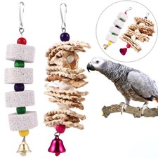 2Pcsparrot chew calcium Parrot Cuttlebone Toy Bird Cage Hanging Toys Bird Swing
