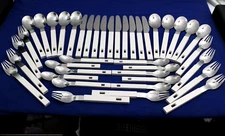 VTG. AVALON 43 PCS. 10, 4 Piece place Settings. + 3 EXTRA Stainless Flatware MCM