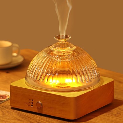 200ml Glass Dome Essential Oil Diffuser, Ultrasonic Aroma Diffusers... Fast Ship