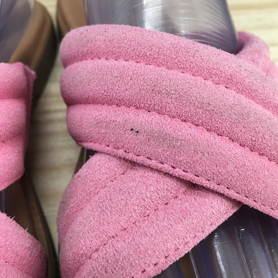 Reef Sandal Womens 7 Pink Lofty Lux X Slide Cross Strappy Open Toe Suede Casual - Image 3 of 4