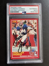 1989 Score THURMAN THOMAS Rookie  #211 Autographed Auto PSA/DNA Slabbed Card  #2