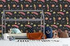 3D Space Seamless Wallpaper Wall Mural Removable Self-adhesive Sticker775