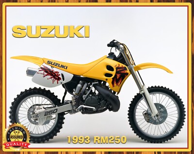 1993 Suzuki RM250 - Motocross - Motorcycles - Metal Sign 11 x 14