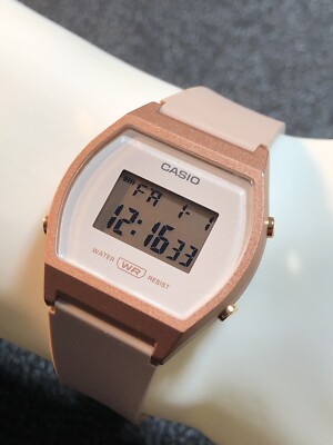 Casio 3294 Women s Digital Watch LW204 WR50M Resin Rose Gold Copper New Battery